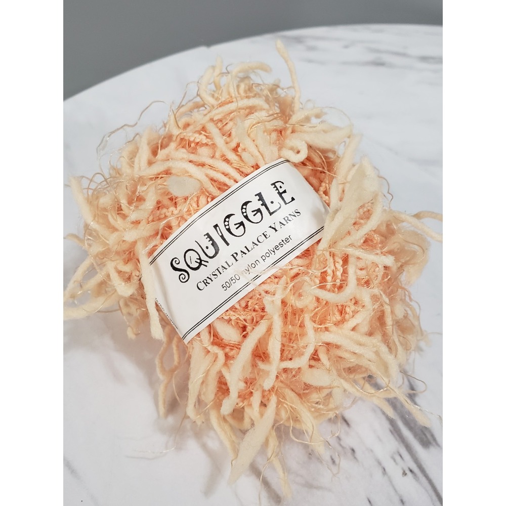 Crystal Palace Yarns Squiggle #5183 Peach Fuzz - Pastel Orange Great CarryAlong!